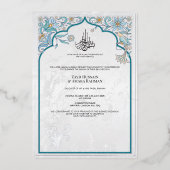 Luxe islamitische bruiloft Folie uitnodiging (Voorkant)