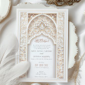 Luxe islamitische bruiloft ingewikkeld goud ivoor kaart
