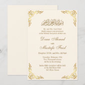 Luxe islamitische huwelijksuitnodigingen kaart (Voorkant / Achterkant)