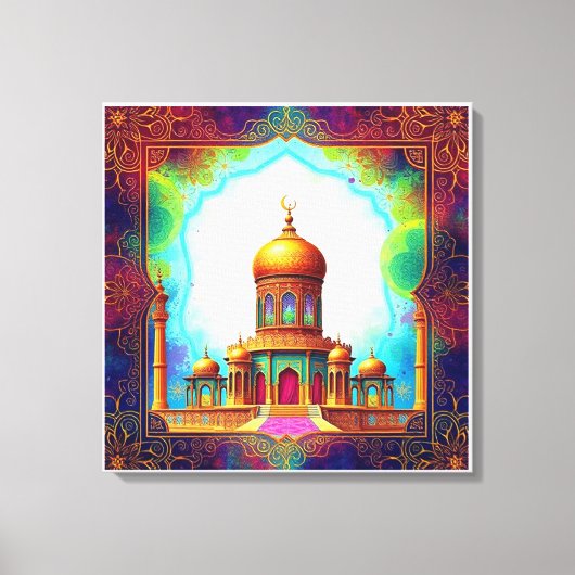 Luxe islamitische moskee kunstwerk canvas afdruk (Voorkant)
