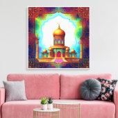 Luxe islamitische moskee kunstwerk canvas afdruk (Insitu (Woonkamer))