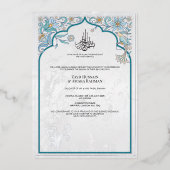 Luxe islamitische trouwkaart van foliekaart folie uitnodiging (Voorkant)