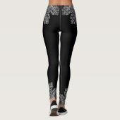 Luxe Italiaans kanten patroon wit op zwart Leggings (Achterkant)