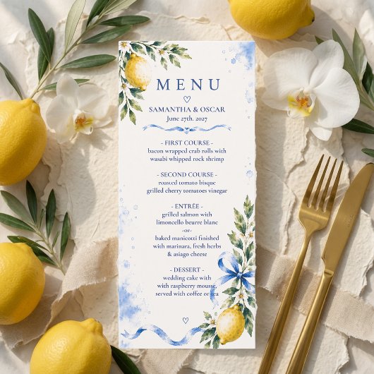 Luxe Italiaanse Citroen Trouw Menu