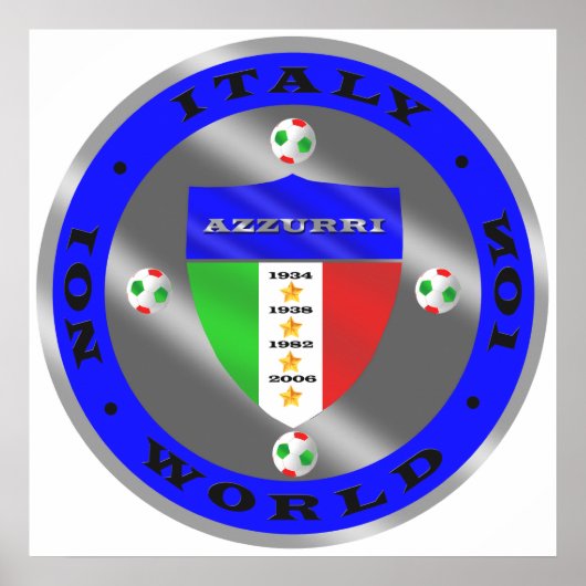 Luxe Italiaanse voetbalkampioen logo Poster (Voorkant)
