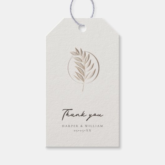 Luxe ivoor bedankt cadeaulabel (Voorkant)