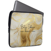 Luxe ivoor en goud gemarmerde elektronica tas (Voorkant Rechts)