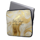 Luxe ivoor en goud gemarmerde elektronica tas (Voorkant Links)