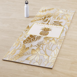 Luxe Ivoor en Gouden Palm Business Monogram Yogamat