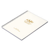 Luxe Ivoor Goud 3 Letter Monogram Zakelijk Logo Notitieboek (Linkerzijde)