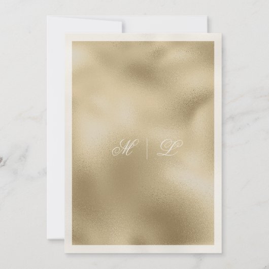 Luxe ivoor goud glitter blad bloemenbruiloft RSVP Kaart (Achterkant)