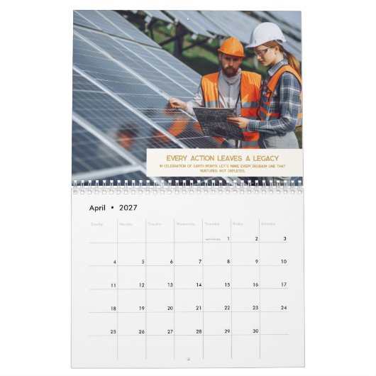 Luxe Ivoor Goud Monogram Logo Fotobedrijf Kalender (Apr 2027)