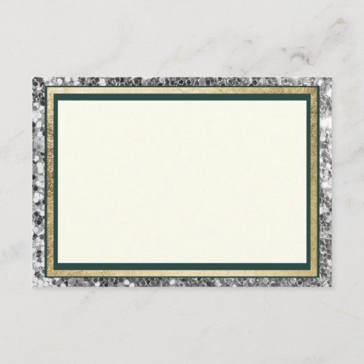 Luxe ivoor goud zilver bos groen Details Informatiekaartje (Achterkant)