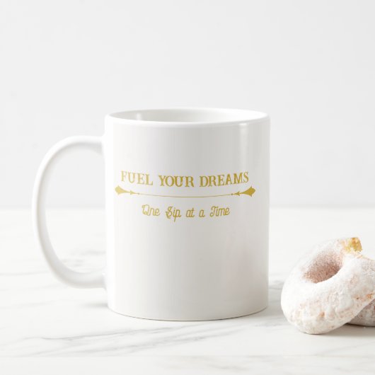 Luxe Ivoor Gouden Koffiemok (Met donut)