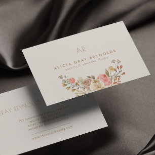 Luxe ivoor gouden schoonheidssalon spa visitekaartje