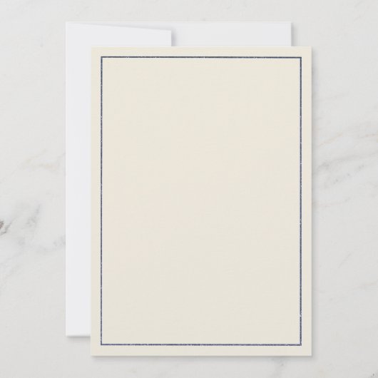 Luxe ivoor marineblauwe gouden bloem Bruiloft Kaart (Achterkant)