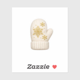 Luxe Ivoorkleurige Kasjmier Handschoen Sticker Gou