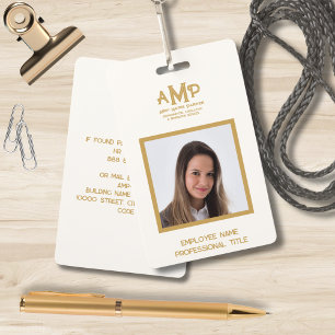 Luxe Ivory Gold 3 Letter Monogram Logo Medewerker Badge