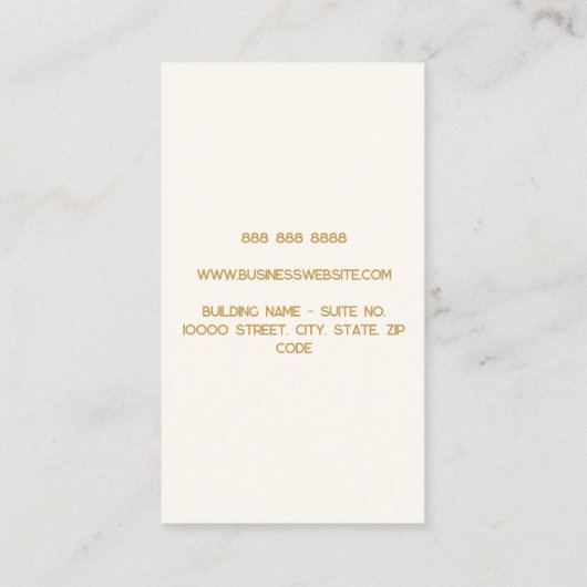 Luxe Ivory Gold 3-letterige monogram Business Logo Visitekaartje (Achterkant)