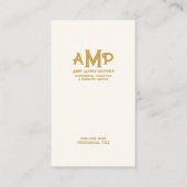 Luxe Ivory Gold 3-letterige monogram Business Logo Visitekaartje (Voorkant)