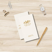 Luxe Ivory Gold 3-letterige monogram Business Logo Visitekaartje