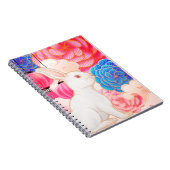 Luxe Jaar van het Konijn op Roze & Gouden Bloemen Notitieboek (Rechterzijde)