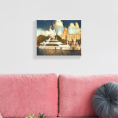 Luxe Jacht Muurkunst Kust Haven Scene Canvas Afdruk (Insitu (Woonkamer))