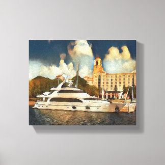 Luxe Jacht Muurkunst Kust Haven Scene Canvas Afdruk