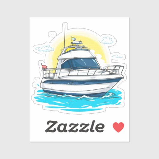 Luxe jacht varen onder zonnige hemel sticker (Vel)