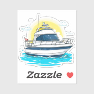 Luxe jacht zeilen onder zonnige luchten sticker