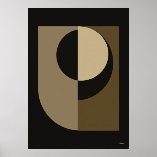 Luxe Japandi Eclipse Abstracte Wandkunst 14 Poster (Voorkant)