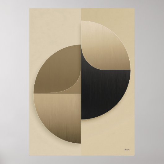 Luxe Japandi geometrische abstracte wandkunst Poster (Voorkant)