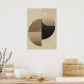 Luxe Japandi geometrische abstracte wandkunst Poster (Keuken)