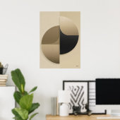 Luxe Japandi geometrische abstracte wandkunst Poster (Thuiskantoor)