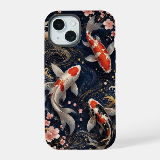 Luxe Japanse Koi Vis Foongekoffer voor iPhone 15 Case