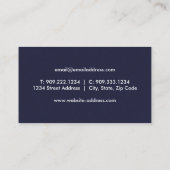 Luxe Jet Visitekaartje – Navy & Gold (Achterkant)