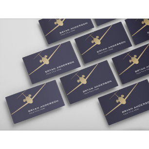 Luxe Jet Visitekaartje – Navy & Gold
