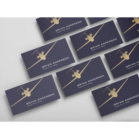 Luxe Jet Visitekaartje – Navy & Gold