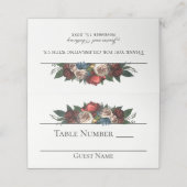 Luxe Jewel Tone Floral Bruiloft Plaatskaartje (Buitenkant ongevouwen)