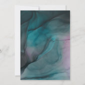 Luxe Jewel Tone Ink Wash Wedding Invitation Kaart (Achterkant)