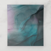 Luxe Jewel Tone Marble Ink Wash Wedding Plaatskaartje (Binnenkant ongevouwen)