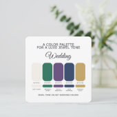 Luxe Jewel Wedding Color Palette Card Kaart (Staand voorkant)
