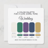 Luxe Jewel Wedding Color Palette Card Kaart (Achterkant)