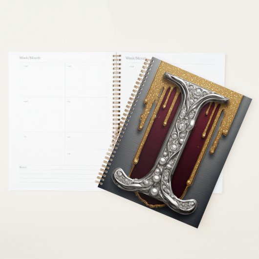 Luxe juweel letter I monogram met glitter Planner (Display)