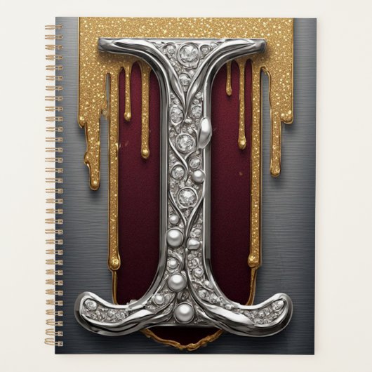 Luxe juweel letter I monogram met glitter Planner (Voorkant)