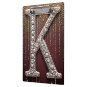 Luxe juweel letter K monogram met glitters Klembord (Links)