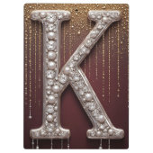 Luxe juweel letter K monogram met glitters Klembord (Achterkant)