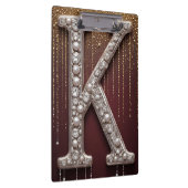 Luxe juweel letter K monogram met glitters Klembord (Rechts)