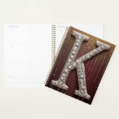 Luxe juweel letter K monogram met glitters Planner (Display)