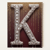 Luxe juweel letter K monogram met glitters Planner (Achterkant)